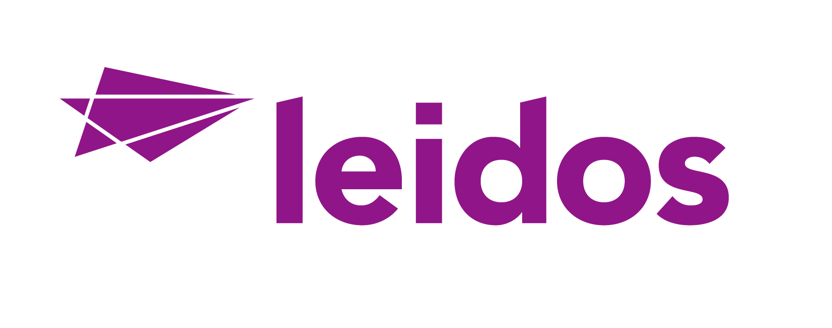 a paper airplane next to the word "leidos"